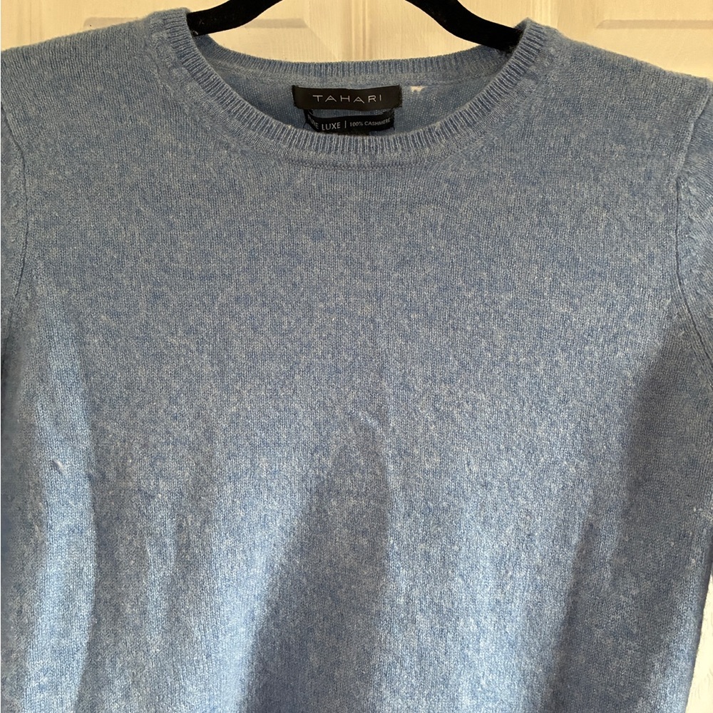 Tahari Light Blue Crewneck Sweater